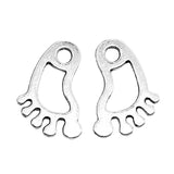 WYSIWYG 20pcs 22x14mm Foot Charms Antique Silver Color Pendant Charms For Jewelry Making Jewelry Accessories