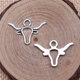 WYSIWYG 20pcs 22x15mm Antique Silver Color Antique Bronze Bull Head Charms Pendant For Jewelry Making DIY Jewelry Findings EF3879