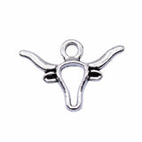 WYSIWYG 20pcs 22x15mm Antique Silver Color Antique Bronze Bull Head Charms Pendant For Jewelry Making DIY Jewelry Findings EF3879