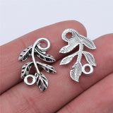 WYSIWYG 20pcs 22x15mm Antique Silver Color Leaves Charms Pendant For Jewelry Making DIY Jewelry Findings