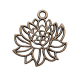 WYSIWYG 20pcs 22x20mm Lotus Charms For Jewelry Making Antique Silver Plated Antique Bronze Color Jewelry Findings EF3715