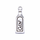 WYSIWYG 20pcs 22x7mm Antique Silver Color Gin Bottle Charms Pendant For Jewelry Making DIY Jewelry Findings