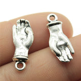 WYSIWYG 20pcs 22x8mm Hand Palm Charms Antique Silver Color Pendant Charms For Jewelry Making Jewelry Accessories