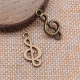WYSIWYG 20pcs 23x11mm Antique Silver Color Music Handmade Charms Pendant DIY For Bracelet Necklace