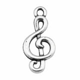 WYSIWYG 20pcs 23x11mm Antique Silver Color Music Handmade Charms Pendant DIY For Bracelet Necklace