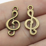WYSIWYG 20pcs 23x11mm Antique Silver Color Music Handmade Charms Pendant DIY For Bracelet Necklace