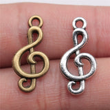 WYSIWYG 20pcs 23x11mm Antique Silver Color Music Handmade Charms Pendant DIY For Bracelet Necklace