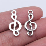 WYSIWYG 20pcs 23x11mm Antique Silver Color Music Handmade Charms Pendant DIY For Bracelet Necklace
