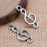 WYSIWYG 20pcs 23x11mm Antique Silver Color Music Handmade Charms Pendant DIY For Bracelet Necklace