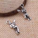 WYSIWYG 20pcs 23x11mm Hockey Players Charms For Jewelry Making DIY Jewelry Findings Antique Silver Color Antique Bronze Color