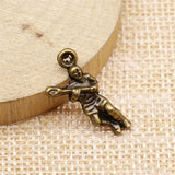 WYSIWYG 20pcs 23x11mm Hockey Players Charms For Jewelry Making DIY Jewelry Findings Antique Silver Color Antique Bronze Color