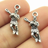 WYSIWYG 20pcs 23x11mm Hockey Players Charms For Jewelry Making DIY Jewelry Findings Antique Silver Color Antique Bronze Color