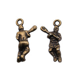 WYSIWYG 20pcs 23x11mm Hockey Players Charms For Jewelry Making DIY Jewelry Findings Antique Silver Color Antique Bronze Color