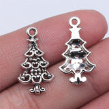 WYSIWYG 20pcs 23x13mm Antique Silver Color Christmas Tree Charms Pendant For Jewelry Making DIY Jewelry Findings