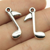 WYSIWYG 20pcs 23x13mm Musical Note Charms Pendants For Jewelry Making Antique Silver Plated Antique Bronze Color