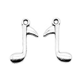 WYSIWYG 20pcs 23x13mm Musical Note Charms Pendants For Jewelry Making Antique Silver Plated Antique Bronze Color