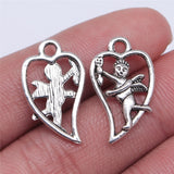WYSIWYG 20pcs 23x14mm Cupid Angel Charms Antique Silver Color Pendant Charms For Jewelry Making Jewelry Accessories
