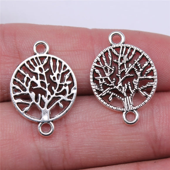 WYSIWYG 20pcs 23x16mm 2 Colors Tree Of Life Connector Charms For Earring Making Bracelet Making DIY Jewelry Findings