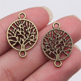 WYSIWYG 20pcs 23x16mm 2 Colors Tree Of Life Connector Charms For Earring Making Bracelet Making DIY Jewelry Findings