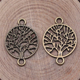 WYSIWYG 20pcs 23x16mm 2 Colors Tree Of Life Connector Charms For Earring Making Bracelet Making DIY Jewelry Findings