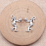 WYSIWYG 20pcs 23x16mm Antique Silver Color Volleyball Charms For Jewelry Making