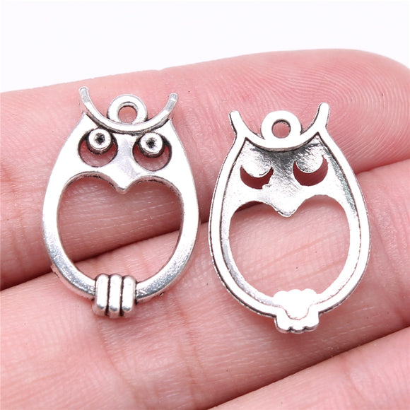 WYSIWYG 20pcs 23x16mm Owl Charms For Jewelry Making Antique Silver Plated Antique Bronze Color Jewelry Findings