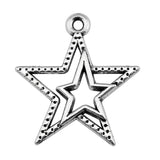 WYSIWYG 20pcs 23x20mm 2 Colors Antique Silver Color Antique Bronze Plated Star Pendants Star Charms Pendants EF3876