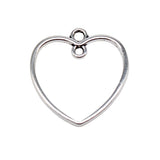 WYSIWYG 20pcs 23x21mm Antique Silver Color Cutout Heart Link Charms For Jewelry Making