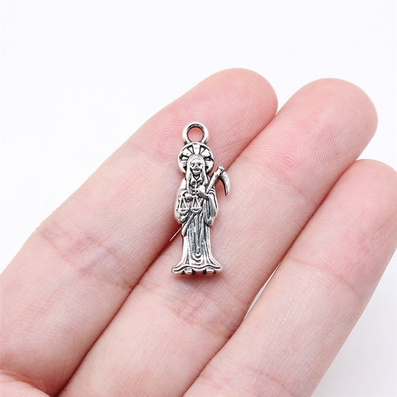 20pcs 23x8mm Antique Silver Color Death Scythe Charms For Jewelry Making ef4734