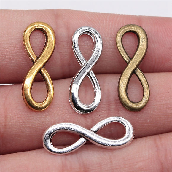 WYSIWYG 20pcs 23x8mm Infinity Charm Connector 4 Colors Infinity Symbol Connectors Jewelry Making DIY Handmade Craft