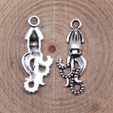 WYSIWYG 20pcs 24x10mm Antique Silver Color Squid Charms Pendant For Jewelry Making DIY Jewelry Findings