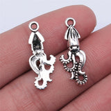 WYSIWYG 20pcs 24x10mm Antique Silver Color Squid Charms Pendant For Jewelry Making DIY Jewelry Findings