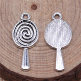 WYSIWYG 20pcs 24x11mm Lollipop Pendant Charms Antique Silver Color For Jewelry Making Zinc Alloy Jewelry Findings