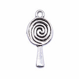 WYSIWYG 20pcs 24x11mm Lollipop Pendant Charms Antique Silver Color For Jewelry Making Zinc Alloy Jewelry Findings