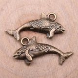WYSIWYG 20pcs 24x12mm Antique Bronze Antique Silver Color Fish Charms Pendant For Jewelry Making DIY Jewelry Findings