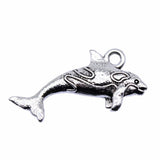 WYSIWYG 20pcs 24x12mm Antique Bronze Antique Silver Color Fish Charms Pendant For Jewelry Making DIY Jewelry Findings