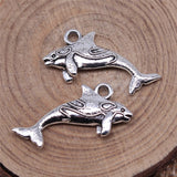 WYSIWYG 20pcs 24x12mm Antique Bronze Antique Silver Color Fish Charms Pendant For Jewelry Making DIY Jewelry Findings