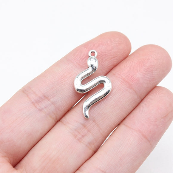 20pcs 24x13mm Antique Silver Color Snake Charms For Jewelry Making EF4639