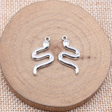 20pcs 24x13mm Antique Silver Color Snake Charms For Jewelry Making EF4639