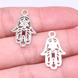WYSIWYG 20pcs 24x15mm Hamsa Hand Charms Antique Silver Color Pendant Charms For Jewelry Making Jewelry Accessories