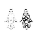 WYSIWYG 20pcs 24x15mm Hamsa Hand Charms Antique Silver Color Pendant Charms For Jewelry Making Jewelry Accessories