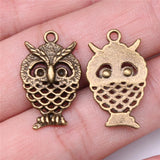 WYSIWYG 20pcs 24x15mm Owl Charms For Jewelry Making Antique Silver Plated Antique Bronze Color Jewelry Findings