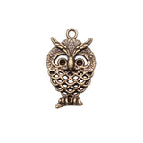 WYSIWYG 20pcs 24x15mm Owl Charms For Jewelry Making Antique Silver Plated Antique Bronze Color Jewelry Findings