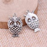 WYSIWYG 20pcs 24x15mm Owl Charms For Jewelry Making Antique Silver Plated Antique Bronze Color Jewelry Findings