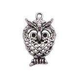 WYSIWYG 20pcs 24x15mm Owl Charms For Jewelry Making Antique Silver Plated Antique Bronze Color Jewelry Findings