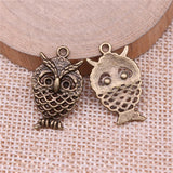 WYSIWYG 20pcs 24x15mm Owl Charms For Jewelry Making Antique Silver Plated Antique Bronze Color Jewelry Findings