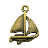 WYSIWYG 20pcs 24x17mm Sailboat Charm Pendants For Jewelry Making Antique Bronze Antique Silver Color Sailboat Pendants