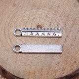 WYSIWYG 20pcs 24x5mm Straightedge Ruler Charm Pendants Jewelry Making School Supplies Pendant Charms Makings