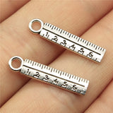 WYSIWYG 20pcs 24x5mm Straightedge Ruler Charm Pendants Jewelry Making School Supplies Pendant Charms Makings