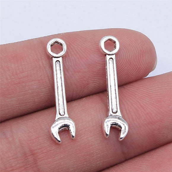 WYSIWYG 20pcs 24x6mm Antique Silver Color Wrench Charms Pendant For Jewelry Making DIY Jewelry Findings